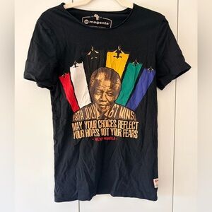 Nelson Mandela Graphic Tee with South African Flag Accents
